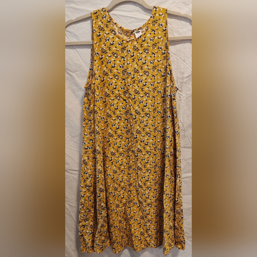 Yellow Floral Dress Old Navy Small